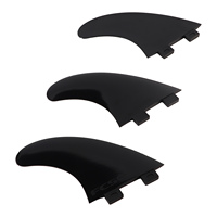 Lot de 3 ailerons de planche de surf G5 durables, accessoires pour planches de surf, déviation d'eau gauche, milieu, droite, noir