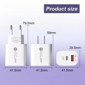 Un <span class=keywords><strong>bloc</strong></span> de charge rapide pour <span class=keywords><strong>iPhone</strong></span> <span class=keywords><strong>bloc</strong></span> de chargeur mural USB C 20W, double port de type CWall chargeur USB enfichable 20W PD & QC3.0 USB - Product Image 6
