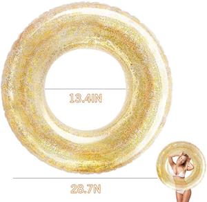 Kolam Renang Pantai Tabung Air Tiup Bulat Glitter Confetti Cincin Berenang Mengapung Kolam Renang untuk Orang Dewasa dan Anak-anak - Product Image 3