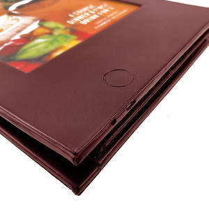 Support de menu LED double face en similicuir rouge de haute qualité, format A5/A6, avec éclairage LED - Product Image 3