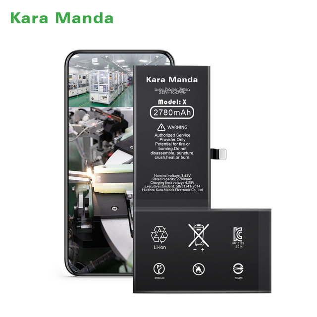 Kara Manda Factory High Quality Phone Batteries for iPhone X Battery for High Capacity iPhone X Xr Xs Max Battery