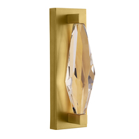 Haut de gamme moderne intérieur créatif luxe en laiton véritable grand bijou coupe K9 cristal applique pour hôtel couloir de chevet