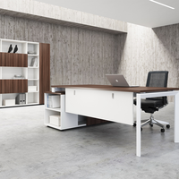 Table principale en bois de bureau de base moderne personnalisée de haute qualité avec sous-armoire pour le gestionnaire