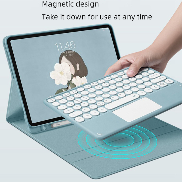 Keyboard case for iPad 11 Inch Shockproof PU Tablet Case Pencil Holder Tablet Cover case with Keyboard for iPad air 4 10.9