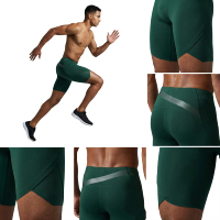 Shorts de course à compression légers et respirants, taille haute, doublés, extensibles, pour athlétisme, fitness, hommes et femmes