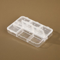 Boîte de rangement à 6 compartiments 77,7x50,5x11,1mm – Organisateur en plastique transparent en gros pour perles, quincaillerie et jouets