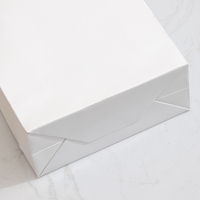 Sacs en papier Kraft personnalisés, 20 unités, sac en papier blanc avec Logo imprimé, avec poignée de ruban pour cadeau