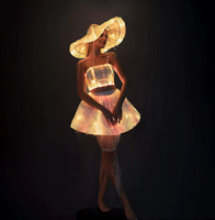 Robe de méduse lumineuse à fibres optiques, tenue de performance LED pour festivals et soirées