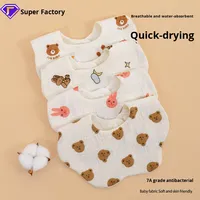 Bavoirs pour bébé de classe A en pur coton, nouveau-né, six couches, antibactérien, absorbant, dessin animé, bavoir pour manger