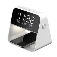 Digitale wekkers voor slaapkamers, 15W draadloos oplaadstation, nachtlamp met 3 standen voor naast het bed