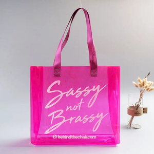 Bolso de mano de PVC naranja gelatina transparente con logotipo personalizado con cierre de hombro Diseño de moda elegante para regalos Compras China - Product Image 1