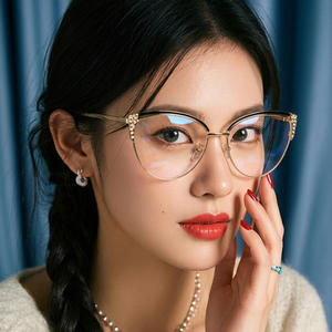 Montature per Occhiali da Vista a Forma di Occhio di Gatto per Ragazze, Nuovi Design 2026, Occhiali Anti Luce Blu per Donne, Occhiali Eleganti con Decorazioni in Diamante - Product Image 3