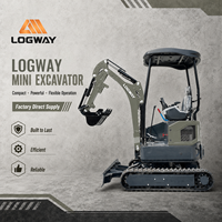 Excavator Mini Kompak LOGWAY 20X Kanopi 1.65 Ton Kontrol Pilot Track Karet untuk Ruang Sempit Pekerjaan di Halaman Excavator Mini Profesional
