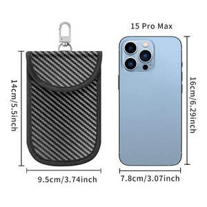 Sac de protection <span class=keywords><strong>anti</strong></span>-<span class=keywords><strong>RFID</strong></span> portable avec étui à clés pour étui à clés de voiture Faraday sac de blocage de Signal FOB - Product Image 6