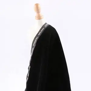 Бесплатная образец окрашенный abaya текстиль вырезать бархат Обивка Ткань для крещения платье