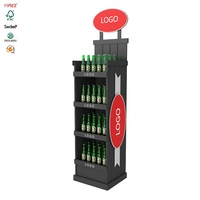 Logo personnalisé Bar boutique supermarché en bois multi-usage présentoir pour bouteille d'eau d'épicerie vente étagère support vitrine à vin