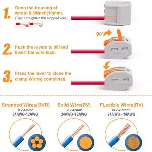 ขั้วต่อสายไฟแบบเร็ว 21PA ขนาด 21 มม. ชนิดเชื่อมต่อแบบประกบ ทนไฟ PA66 รองรับกระแสไฟ 32A แรงดัน 250V - Product Image 3