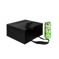 Lipack Kraft Schwarze Papiertüte Maßgefertigte Handwerkliche Verpackungspapiertüte mit Griff