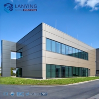 Edificio de Oficinas Moderno Prefabricado con Estructura de Acero, de Múltiples Pisos, para Uso Comercial/Industrial, con Muro Cortina de Vidrio y Vigas en H