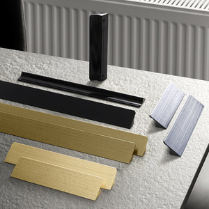 Minimalist Aluminum Alloy <b>Cabinet</b> Handles Bar Shape Brushed <b>Gold</b> 5006-192 Hole Durable Wardrobe Furniture Hardware - Product Image 2