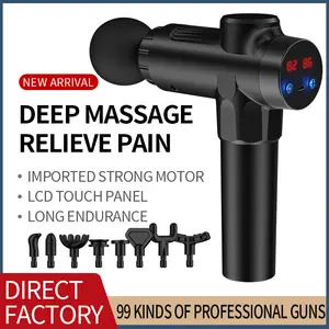 2022 Dropshipping Logo Deep Tissue Vibration Sport Fascia Percussion Body Muscle Massage Gun Massager 99 Speed With Lcd Screen