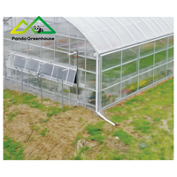 Serre multi-spans à dôme large en panneaux de polycarbonate, structure stable, montage facile pour la culture de légumes et de fruits - Vente chaude