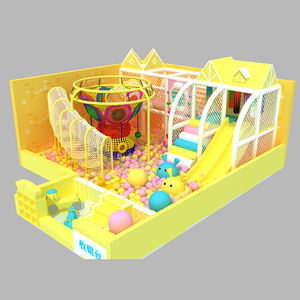 Équipement de terrain de jeu intérieur en <span class=keywords><strong>bois</strong></span> fermé robuste, thème feuilles vertes, pour enfants, centre commercial avec filet - Product Image 3