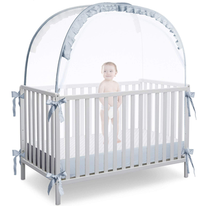 Elegante mosquitera cuadrada de satén con encaje para cuna de bebé, plegable, tipo tienda de campaña, para verano, protectora para dormitorio - Product Image 1