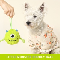 Jouet pour chien en peluche Monstre avec balle couineuse et noyau rebondissant en TPR pour le jeu interactif et le nettoyage des dents