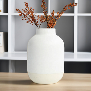 Jarrón de cerámica esmerilada de cerámica gruesa moderna Retro nórdica, jarrones de porcelana de cerámica hidropónica con forma de botella cilíndrica para el hogar - Product Image 2
