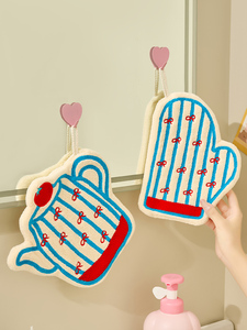 Lindo guante de dibujos animados, <span class=keywords><strong>toalla</strong></span> de mano colgante, <span class=keywords><strong>toalla</strong></span> de mano de cocina, grueso, absorbente, pañuelo de baño sin pelo, <span class=keywords><strong>toalla</strong></span> para niños - Product Image 6