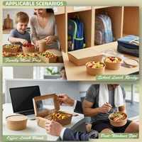 Bol jetable en papier kraft HONTA pour salades et snacks, restauration rapide, vente en gros, recyclable, matériaux recyclés, impression gaufrée personnalisée