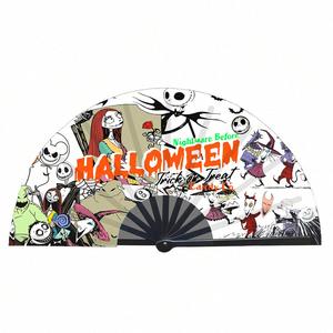 2025 New Arrival Customized <b>Large</b> Bamboo Hand <b>Fans</b> Painted with Halloween Decoration and Printed Design - Product Image 3