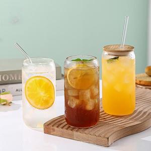 Couvercles en bambou pour tasse en verre borosilicaté de 16oz pour thé à bulles, bière, café glacé, whisky et autres verres - Product Image 5