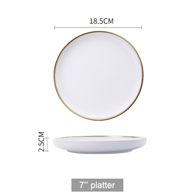 Piatto bianco poco profondo da 7 pollici