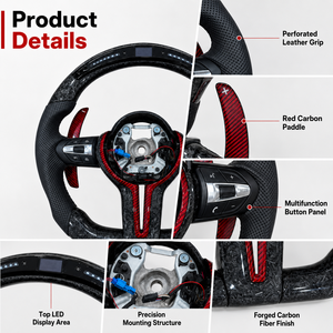 Volant sport en fibre de carbone personnalisé de luxe, garniture intérieure, pièces de rechange pour l'amélioration de l'intérieur, kits de style racing pour BMW - Product Image 1