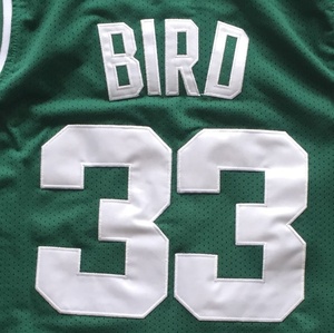 <span class=keywords><strong>Larry</strong></span> Oiseau Vert Meilleure Qualité Cousu <span class=keywords><strong>Maillot</strong></span> de Basket-Ball - Product Image 1