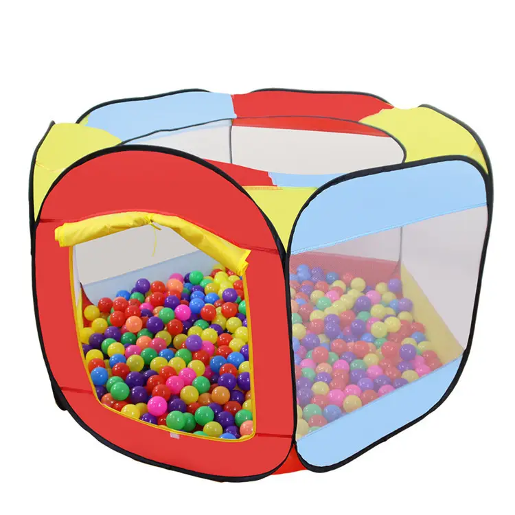 Tienda de campaña de piscina de bolas para niños, carpa de juego infantil de 6 caras, colorida y suave, para niños pequeños y bebés