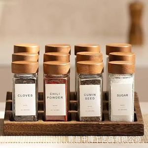 Wooden Spice Rack 12 Compartment With Wooden Lids For <b>Kitchen</b> Use - Product Image 3