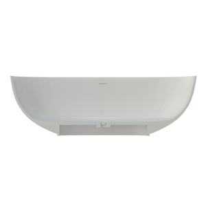 Baignoire autoportante ovale en résine de pierre Maydon, 1700 mm, écologique, durable, sécurité, blanc mat, style villa, drain - Product Image 4