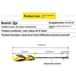 2-in-1 đa chức năng lốp đá Remover rãnh Screwdriver Chrome <span class=keywords><strong>DIY</strong></span> lốp xe công cụ làm sạch cho SUV/Xe Tải/xe máy OEM - Product Image 3