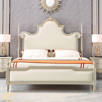 Meubles de chambre à coucher français lit king size cadre en bois de luxe style européen dernier cri lit double queen size lit à dossier design