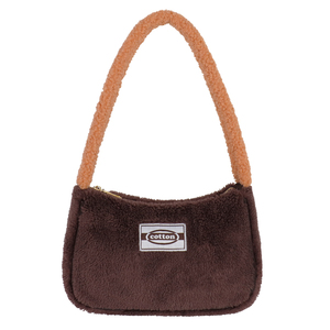 Soft Faux Fur Polyester Handbag Portable Design Waterproof Zipper Closure Fashionable Square Shape for All Seasons Daily Use - Product Image 1