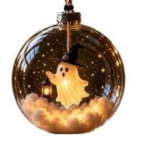 Nouvelle sphère lumineuse transparente de 8 cm pour Halloween, décoration de Noël en plastique, cadeaux fantaisie à succès pour le dropshipping