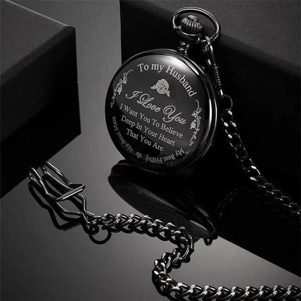 Orologi da tasca al quarzo di lusso in pianura incisi all'ingrosso con logo personalizzato a basso prezzo vintage orologio da tasca