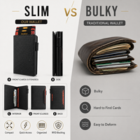 Portefeuille Homme en Cuir PU de Luxe OEM ODM - Porte-Cartes de Visite avec Blocage RFID et Éjection Latérale pour Accès Rapide au Quotidien