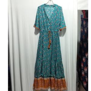 <span class=keywords><strong>Abito</strong></span> estivo Maxi Boho da donna con nappine bohémien <span class=keywords><strong>abito</strong></span> <span class=keywords><strong>lungo</strong></span> da sera da donna con stampa floreale <span class=keywords><strong>viscosa</strong></span> <span class=keywords><strong>abito</strong></span> da spiaggia da donna - Product Image 6