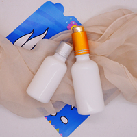 Flacon compte-gouttes en opale blanche cylindrique de 10ml 30ml avec couvercle blanc