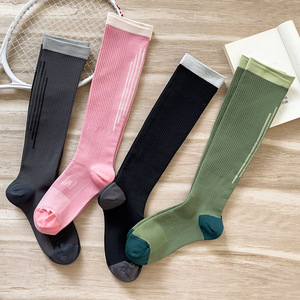 Calcetines <span class=keywords><strong>de</strong></span> punto <span class=keywords><strong>de</strong></span> compresión verde y rosa para mujer, calcetines largos <span class=keywords><strong>de</strong></span> tubo sin costuras para Fitness, correr, saltar la <span class=keywords><strong>cuerda</strong></span>, Yoga - Product Image 2