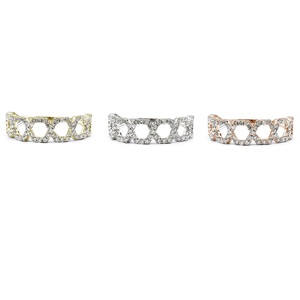 Bague de mariage classique en or blanc massif 18 carats avec pavé de diamants véritables pour femme, idéale pour les fêtes - Expédition directe depuis Hong Kong - Product Image 4